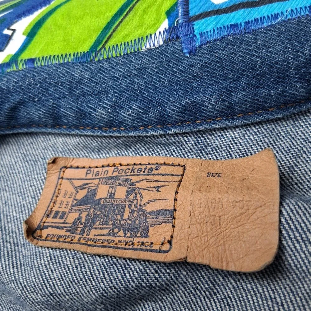 Reworked NASCAR Jean Jacket Size 40 Race Car Auto Racing Upcycled Denim - Picture 6 of 16